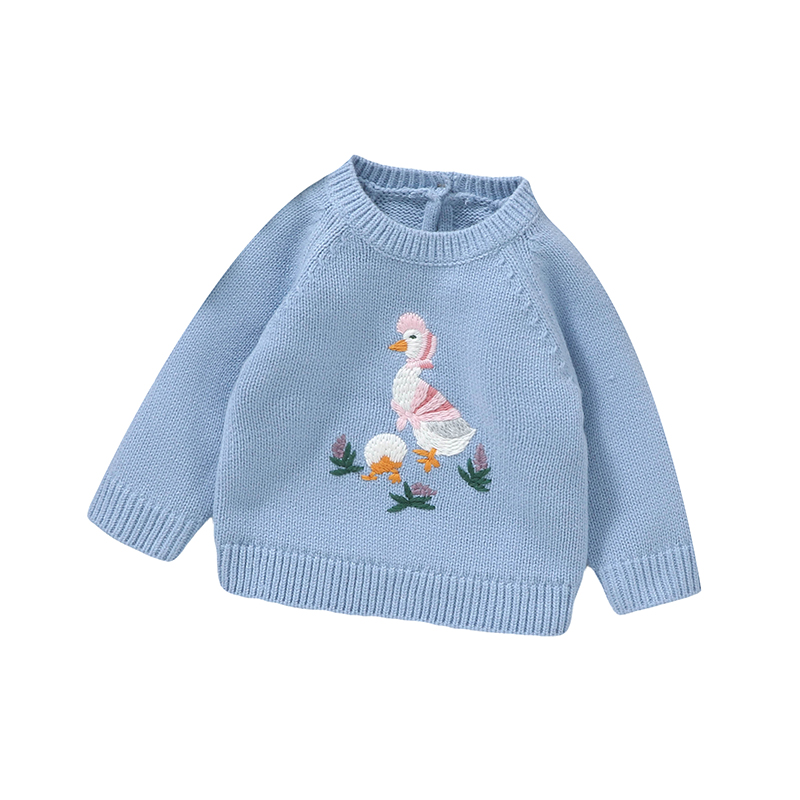 Baby Clothing Jumpers - الخريف الطفل سترة لطيف المطرزة بطة