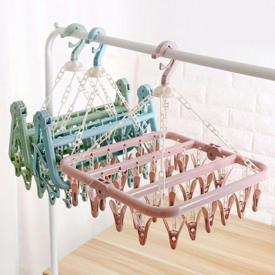 Baby Clothing Drying Rack - 1 قطعة 32 مقاطع الملابس القابلة