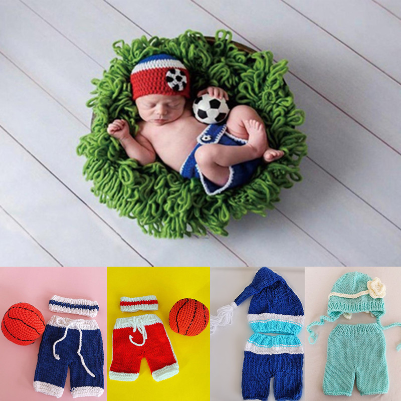 Baby Clothing Crochet - 3/2 قطعة/المجموعة الوليد التصوير الدعائم ازياء