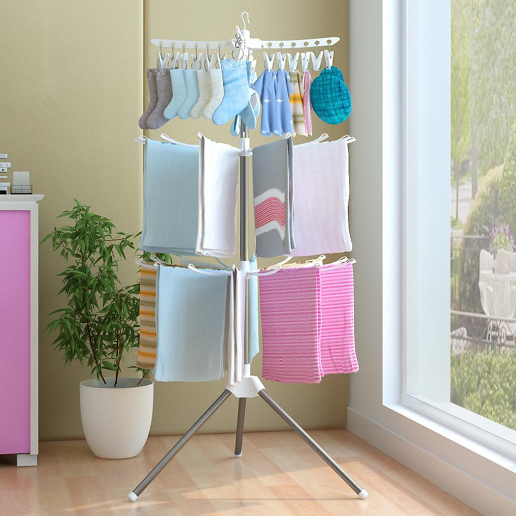 3 طبقات قابلة للطي تجفيف الرف  - مراجعة Baby Clothing Drying Rack وسعره