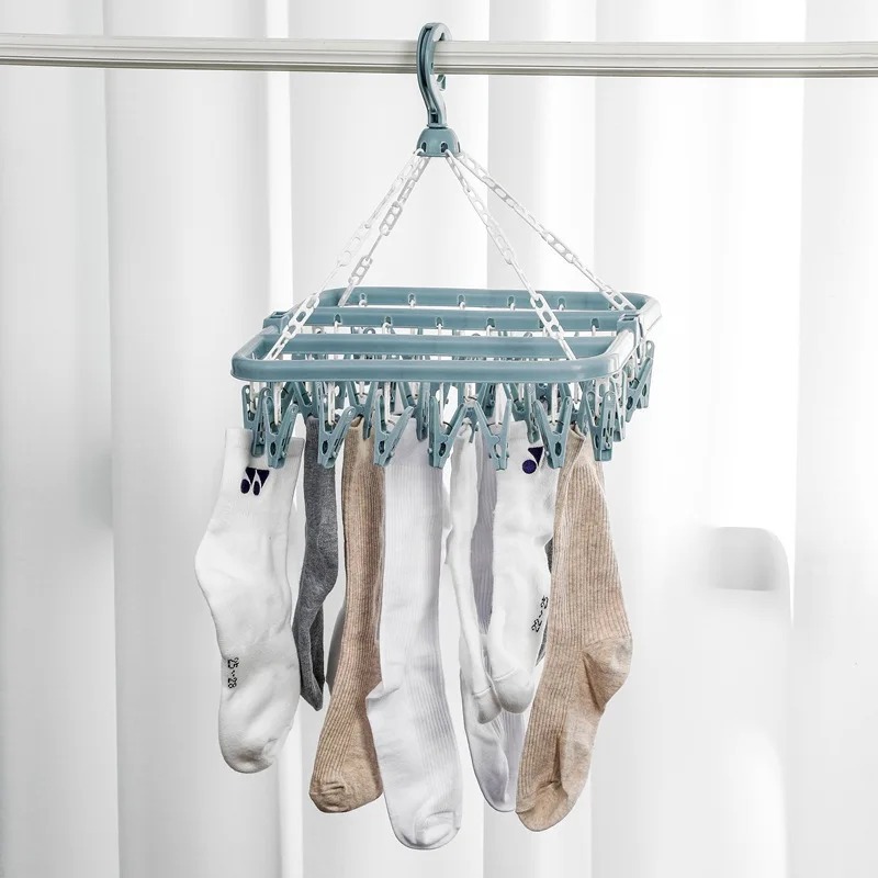 شماعة تجفيف الملابس مع 32 مشبك - مراجعة Baby Clothing Drying Rack وسعره