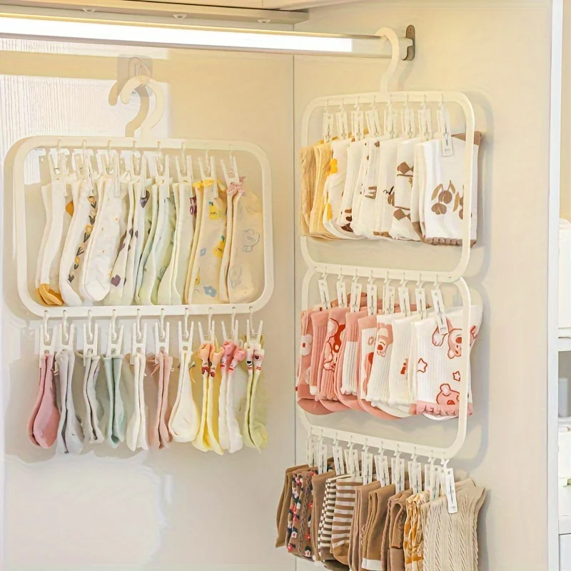 شماعة أطفال متعددة المشبك، رف  - مراجعة Baby Clothing Drying Rack وسعره