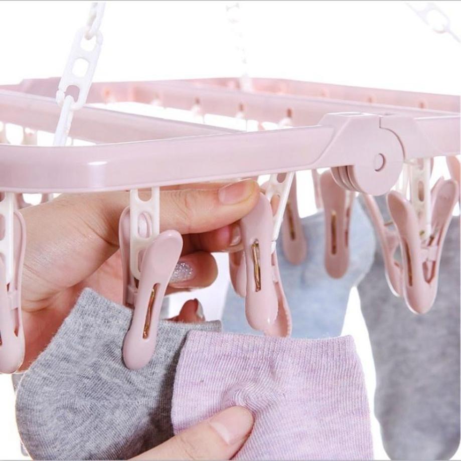 1 قطعة 32 مقاطع الملابس القابل - مراجعة Baby Clothing Drying Rack وسعره